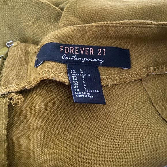 Forever 21 Green 💚 Linen Blend High Rise Skort . - Picture 6 of 6